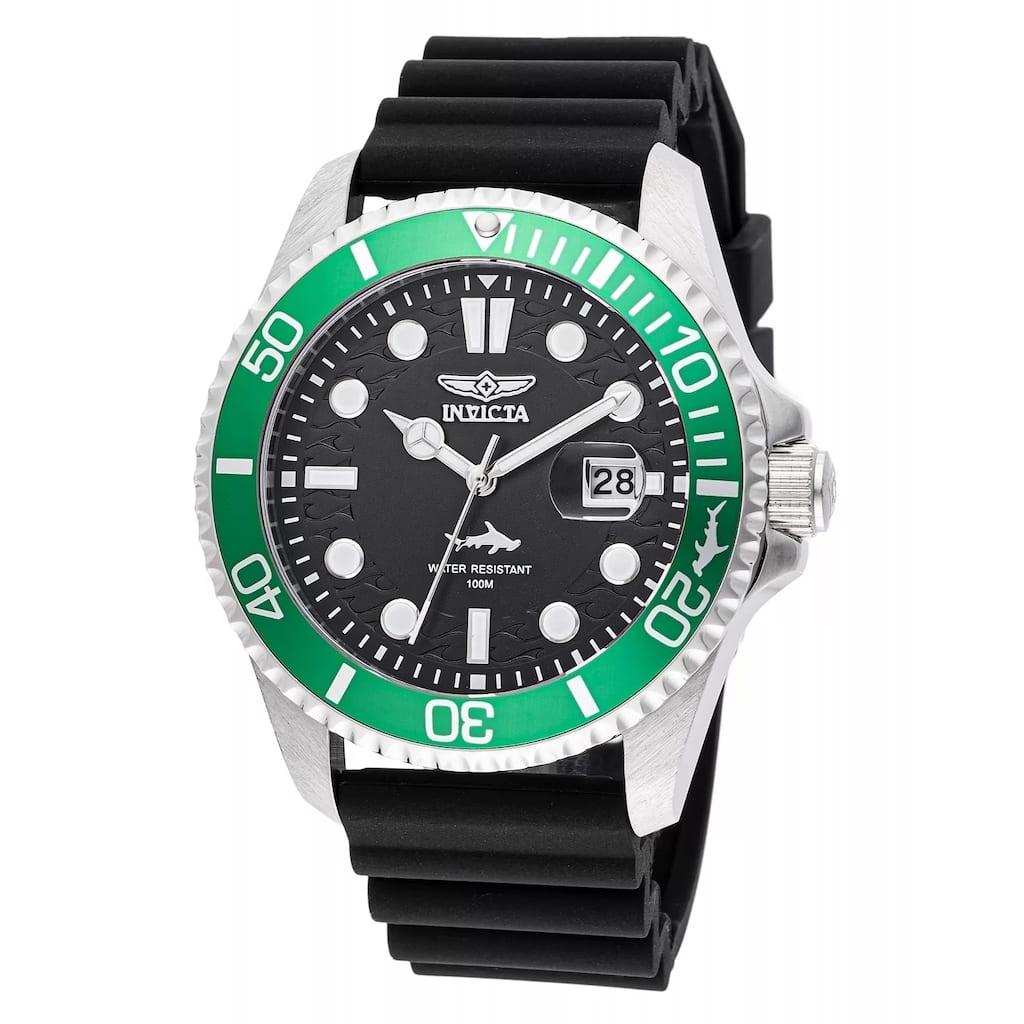 Invicta Men's 47166 Pro Diver Quartz 3 Hand Black Dial Watch