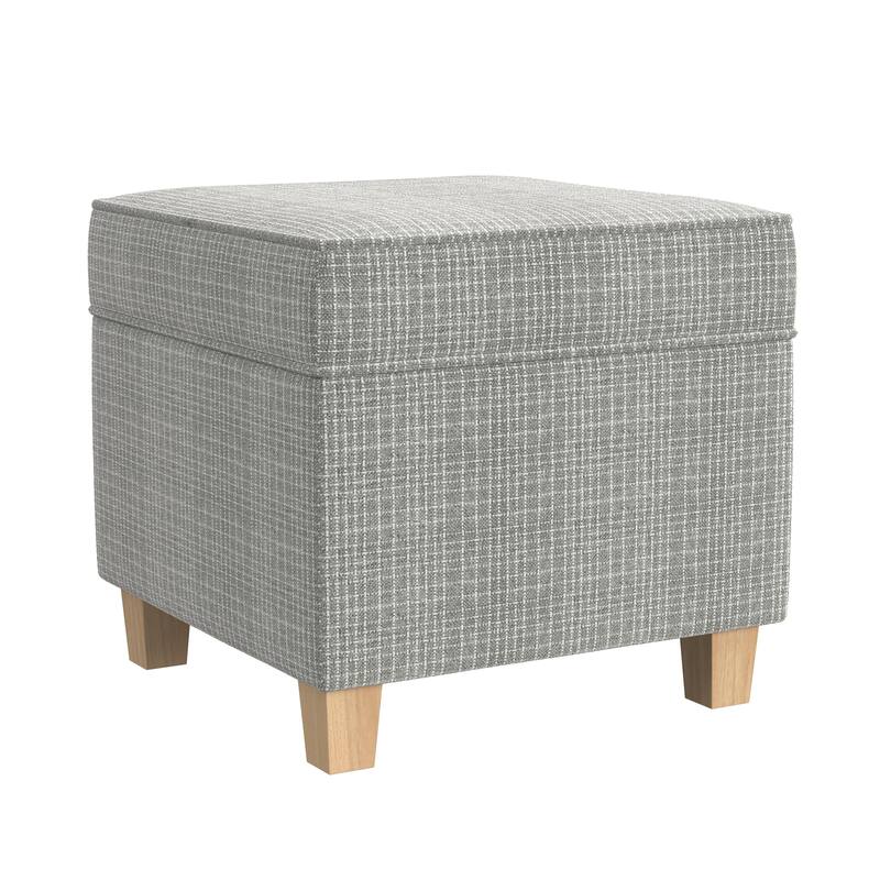 Carson Carrington Hassel Square Storage Ottoman Wood Legs