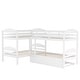 preview thumbnail 5 of 11, Twin L-Shaped Bunk Bed with Trundle & Ladder - Safe & Stylish for Kids