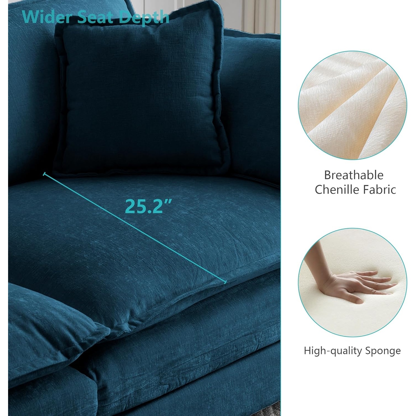 Compact Sleeper Sofa, 76.7