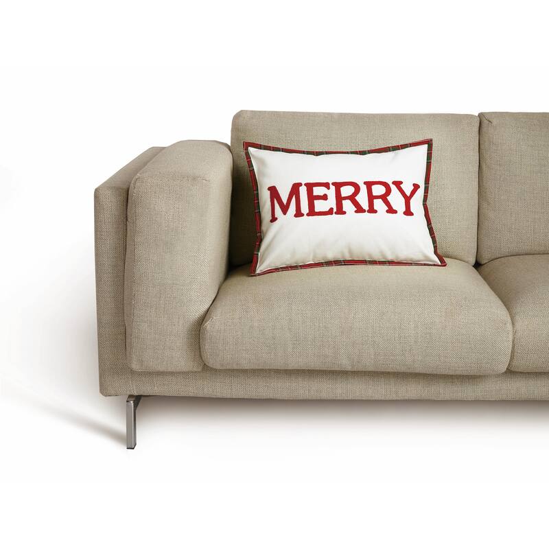Merry Embroidered Pillow