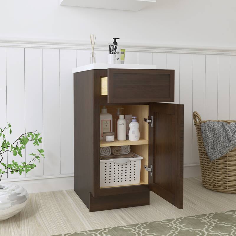 Vanity Art 15" Freestanding Single Base Storage Cabinet with Soft Close Door