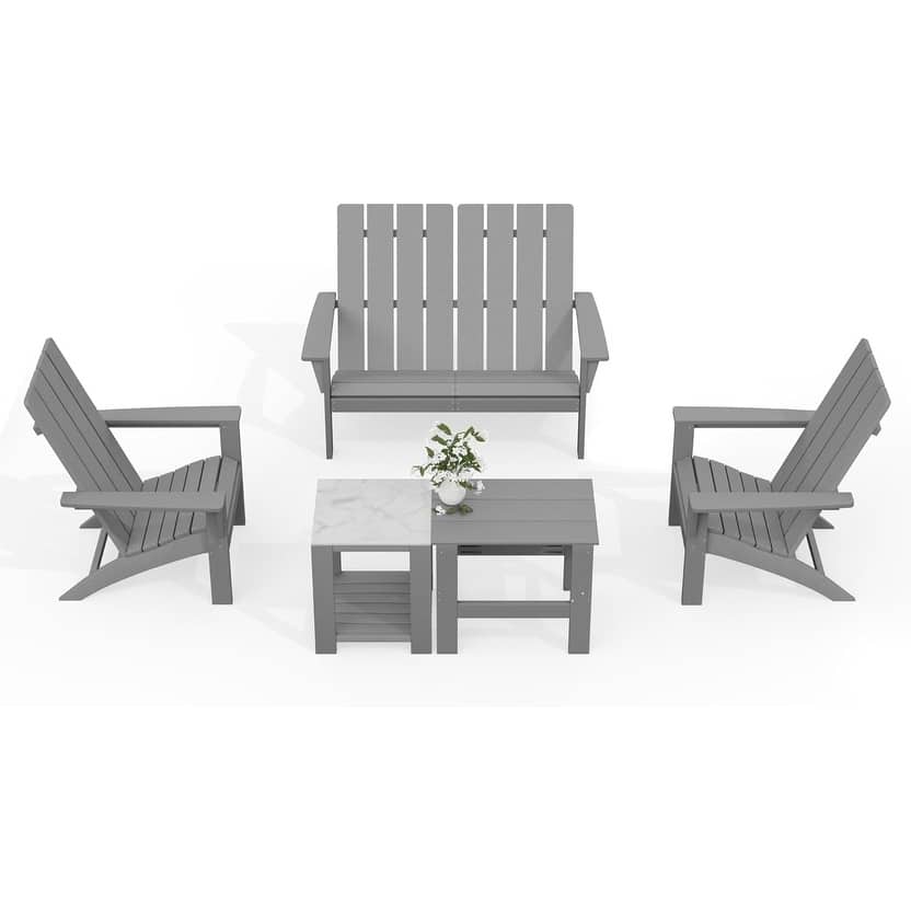 5-Piece Adirondack Chair Set, Combination Seat Coffee Table