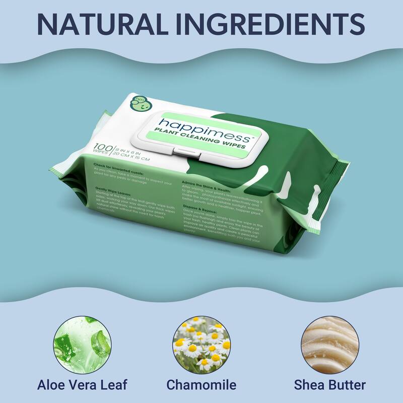 happimess, Essential Oil Plant Cleaning Wipes Remove Dust and Restore Leaf Shine
