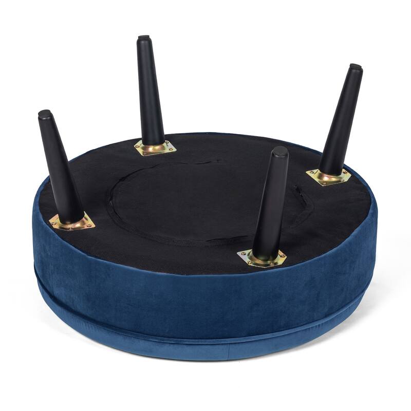 Carson Carrington Indnas Round Velvet Cocktail Coffee Table Ottoman