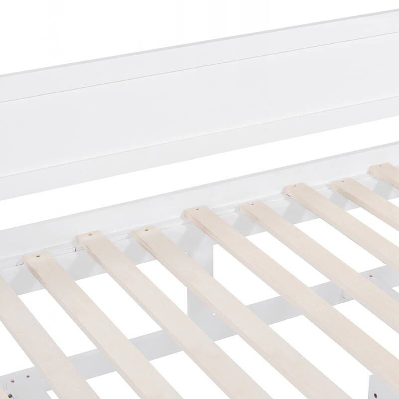 Wooden Daybed with Trundle Bed and Two Storage Drawers