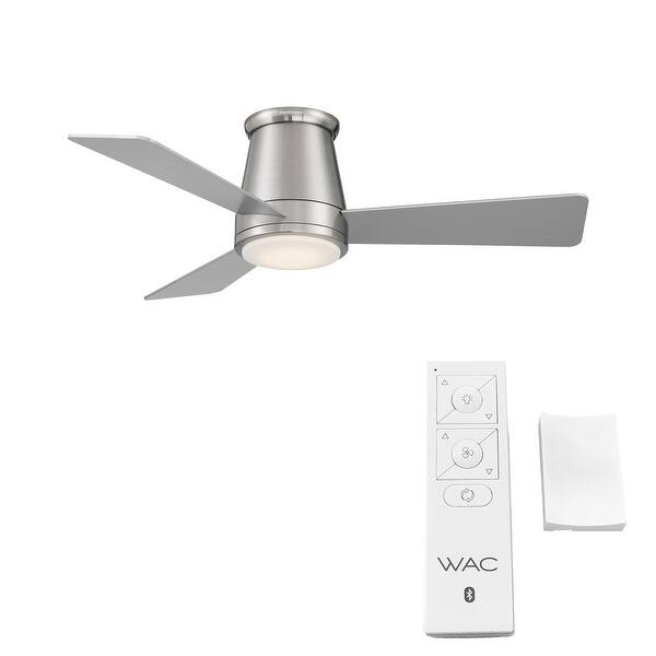 Hug Indoor And Outdoor 3 Blade Smart Compatible Flush Mount Ceiling Fan 44in With 3000k Led Light Kit And Remote Control Overstock 32868728