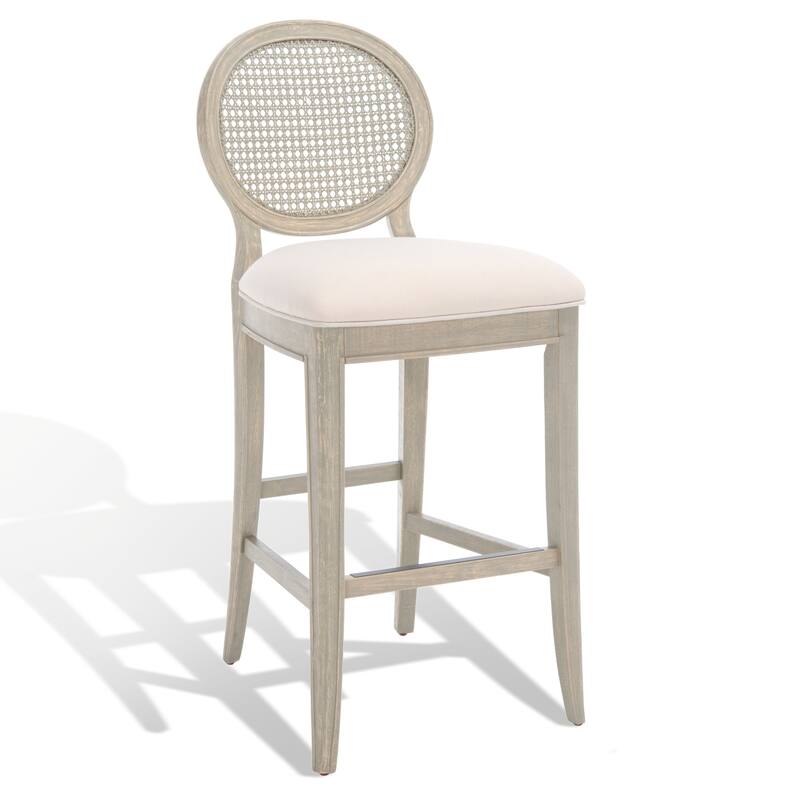 SAFAVIEH Couture Ofeliya Rattan Back Bar Stool (Set of 2) - 19Wx23Dx44H