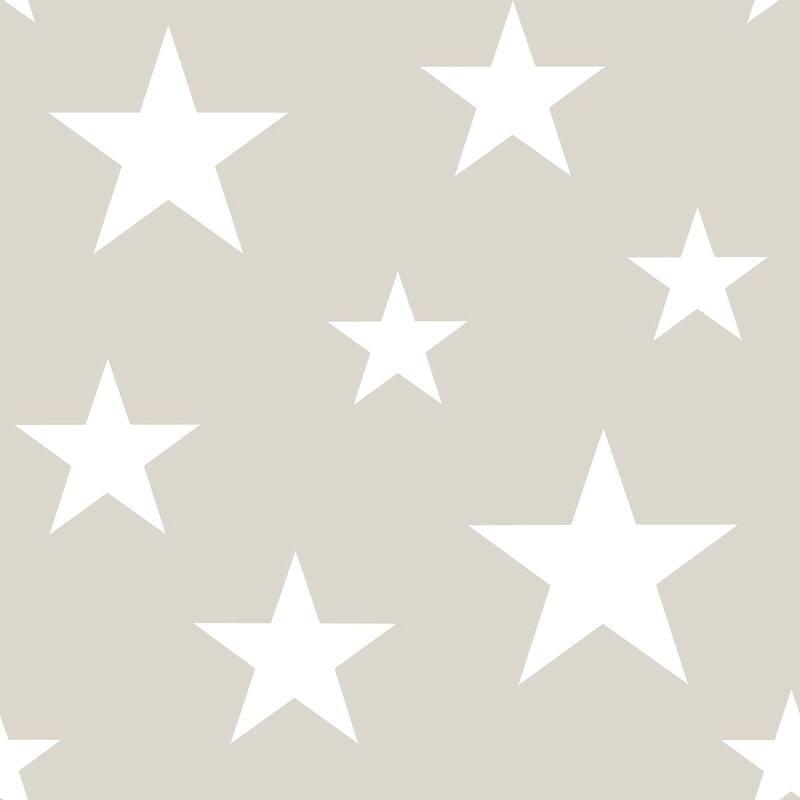 Chesapeake Amira Taupe Stars Wallpaper - 20.9 x 396 x 0.025