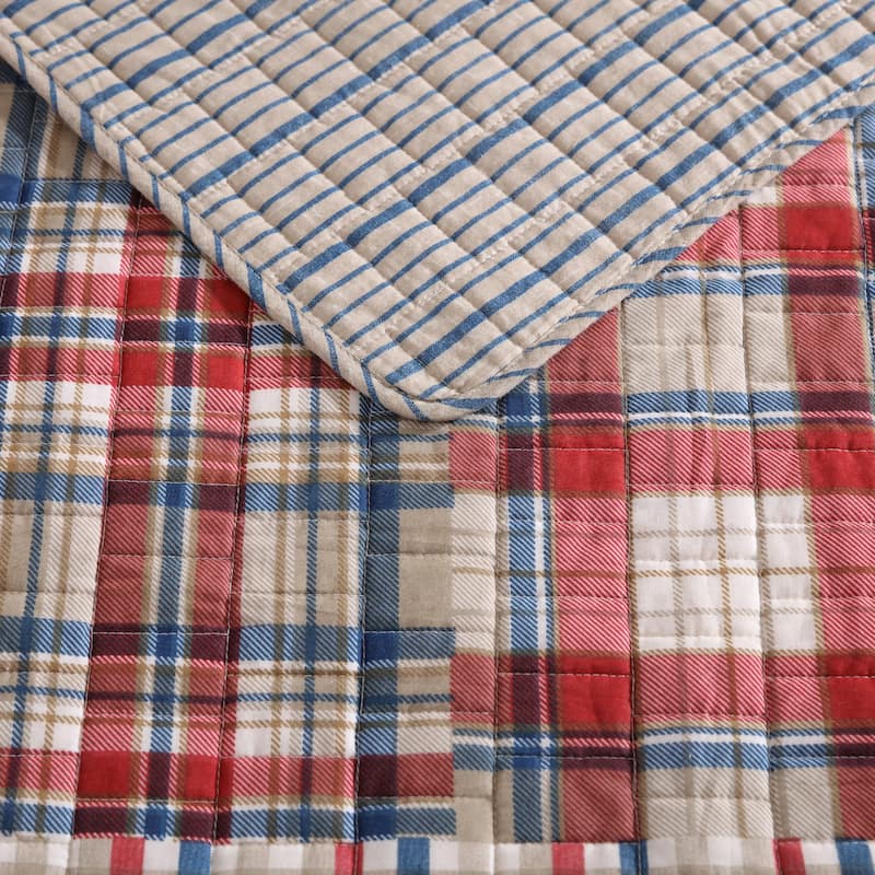 Eddie Bauer Hawthorne Brown Cotton Reversible Quilt Set