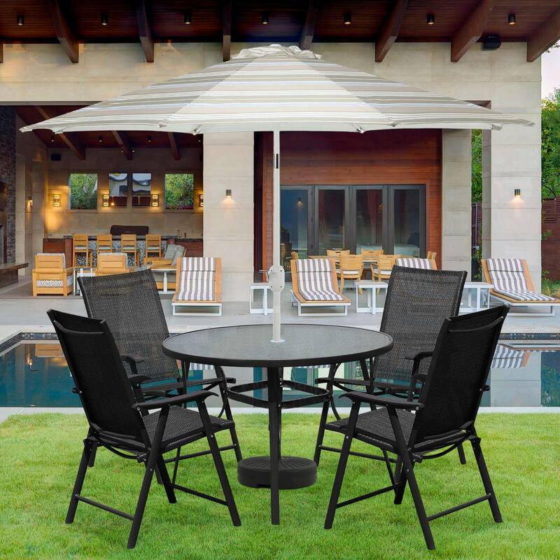 Aoodor Set of 4 Patio Folding Chairs