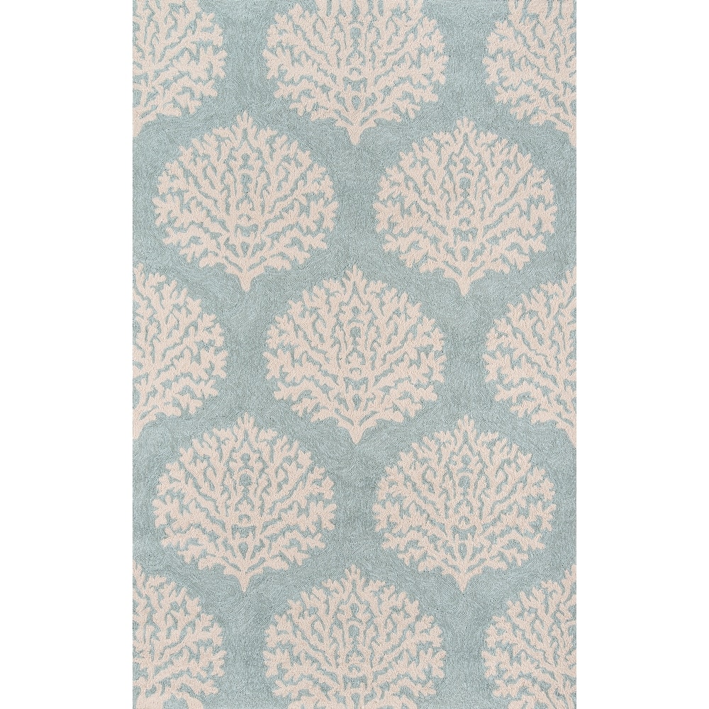 Momeni Veranda Hand Hooked Contemporary Damask Indoor Outdoor Rug
