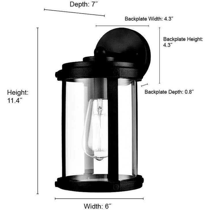 Millennium Lighting 290001 11" Tall Outdoor Wall Sconce with Clear