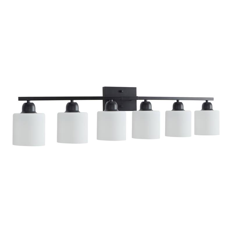 6-Light 38" Matte Black Bathroom Vanity - Wall Sconce for Bedroom, Living