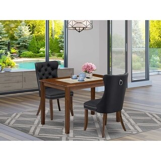 3-Piece Antique Walnut Finish Rectangular Solid Wood Top Dining Table ...