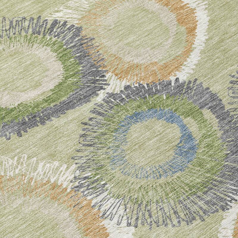 Machine Washable Indoor/ Outdoor Modern Spikey Chantille Rug