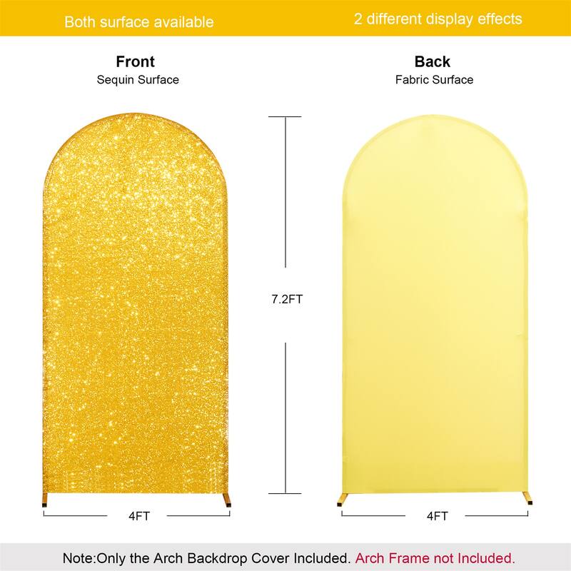 1 pack Bling Arch Backdrop Cover, Sequin Wedding Arch Stand Cover with Round Sequins, Zipper Design Banquet Backdrop Cover