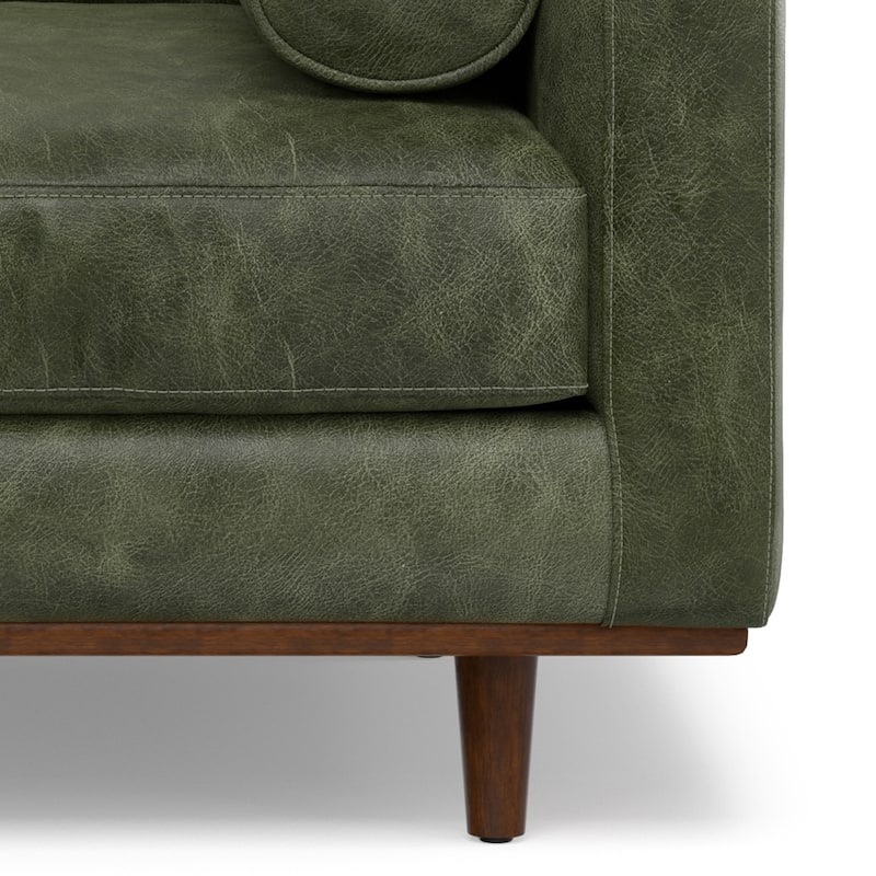 WYNDENHALL Brixley 43 inch Wide Mid-Century Modern Accent Chair in Top Grain Genuine Leather - 42.9" W x 38.25" D x 34" H