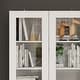 preview thumbnail 50 of 60, Glass Cabinet White Display Curio Storage Cabinet with Glass Doors