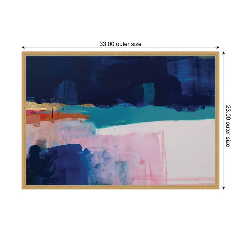 Kate and Laurel Blue Current No. 1 by Amy Lighthall Framed Canvas Wall Art Print