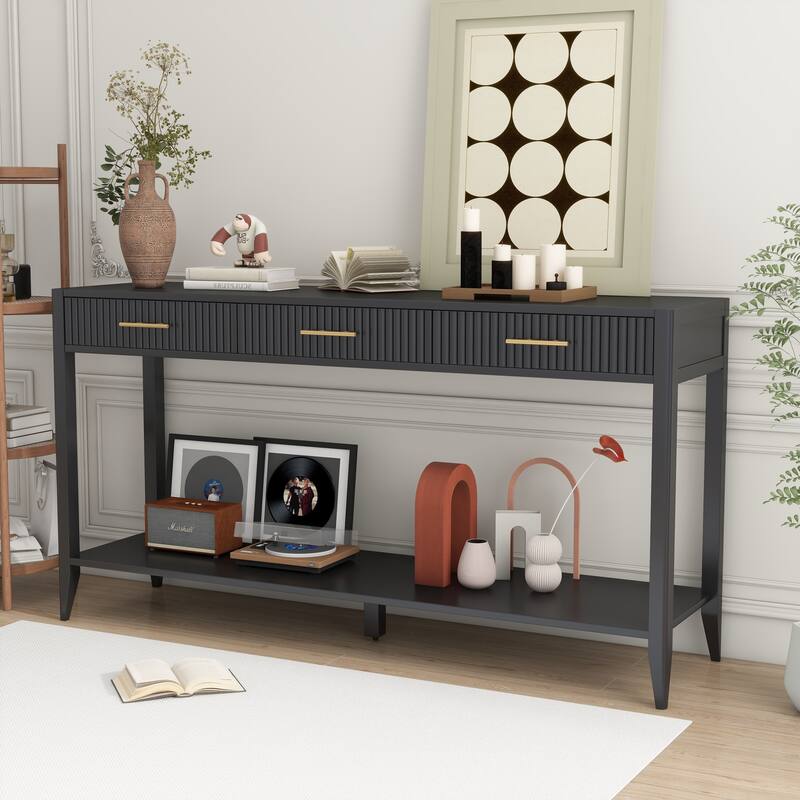 For Entry with Vertical Stripe Drawer Consoles