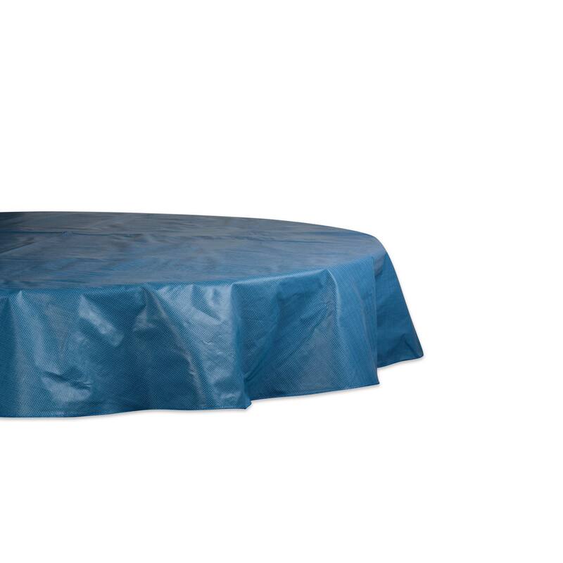 J&M Blue Vinyl Tablecloth