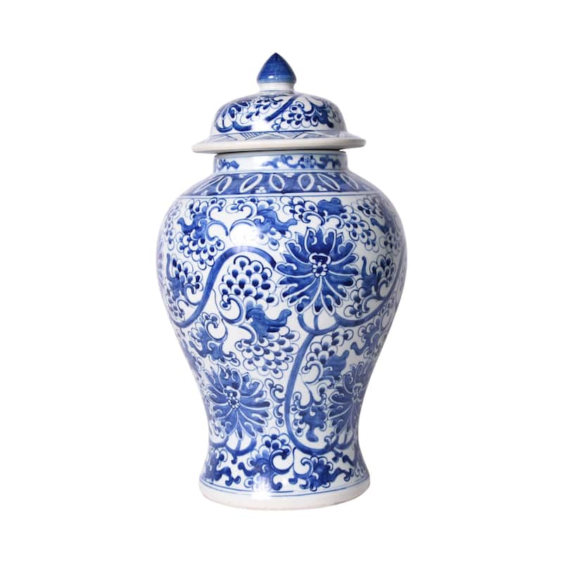 Peacock Lotus Temple Decorative Jar