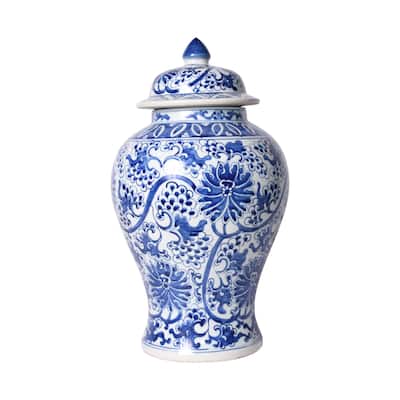 Peacock Lotus Temple Decorative Jar