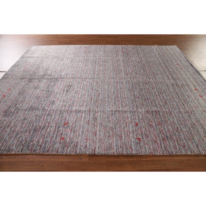 Multi-Color Striped Gabbeh Oriental Area Rug Handmade Wool Carpet - 7'11"x 9'9"
