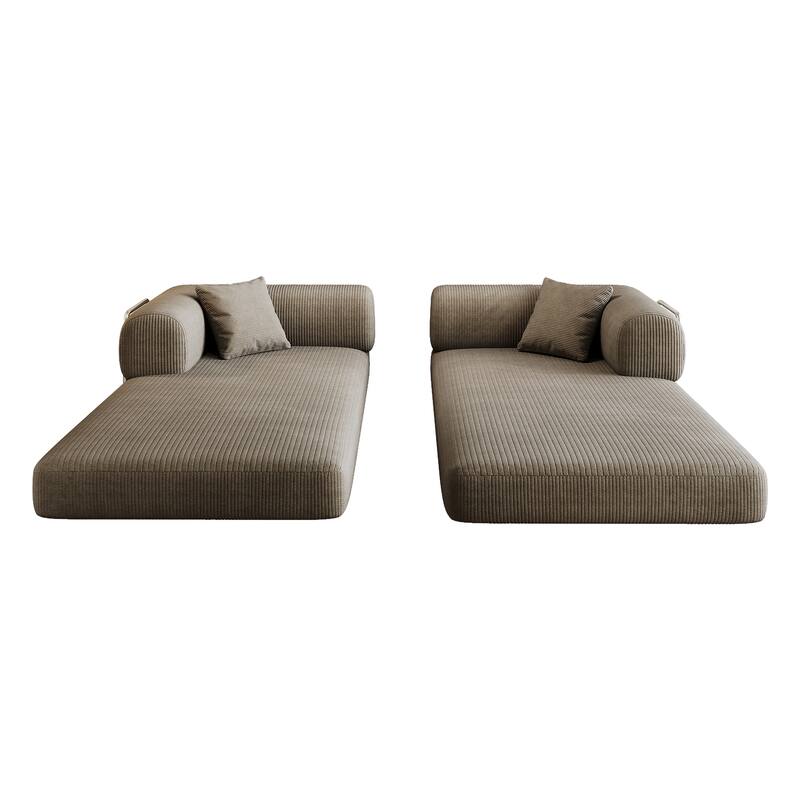 78.8" Convertible Floor Sofa Bed, Corduroy Folding Mattress Sofa Couch for Small Spaces ,No Assembly