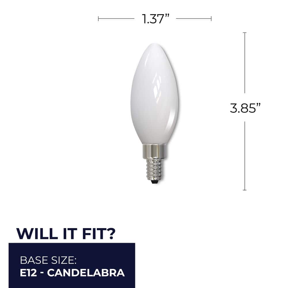 Bulbrite Pack of (4) Dimmable Milky Finish B11 Candelabra (E12) LED Bulb