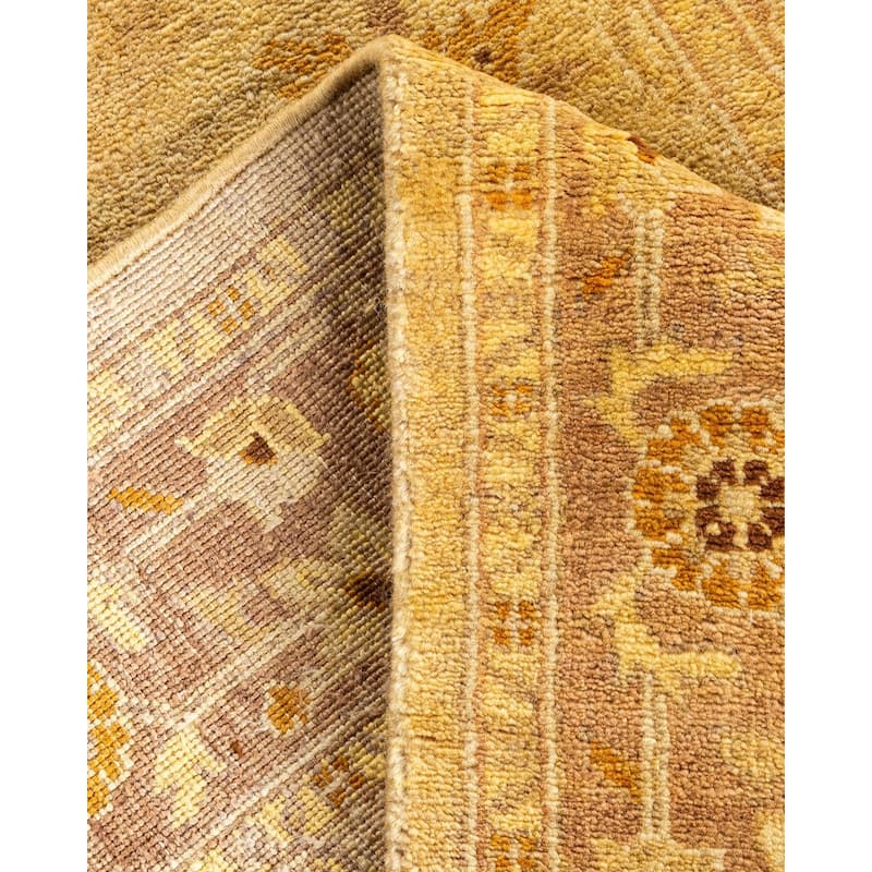 Overton Hand Knotted Wool Vintage Inspired Traditional Ottoman Beige Runner Rug - 2' 6" x 14' 4"