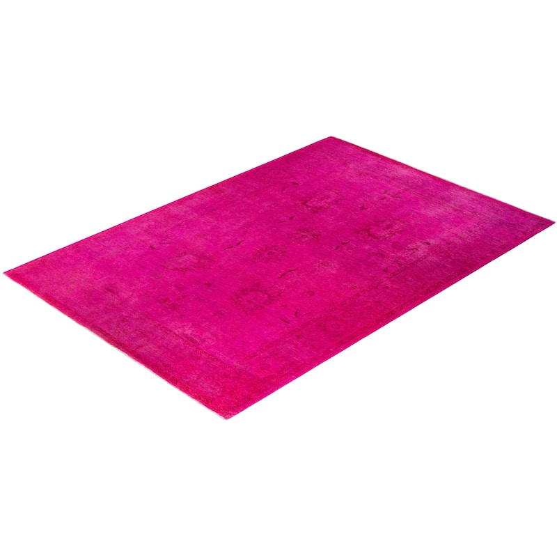 Vibrance, One-of-a-Kind Hand-Knotted Area Rug - Pink, 6' 1" x 8' 10" - 6' 1" x 8' 10"