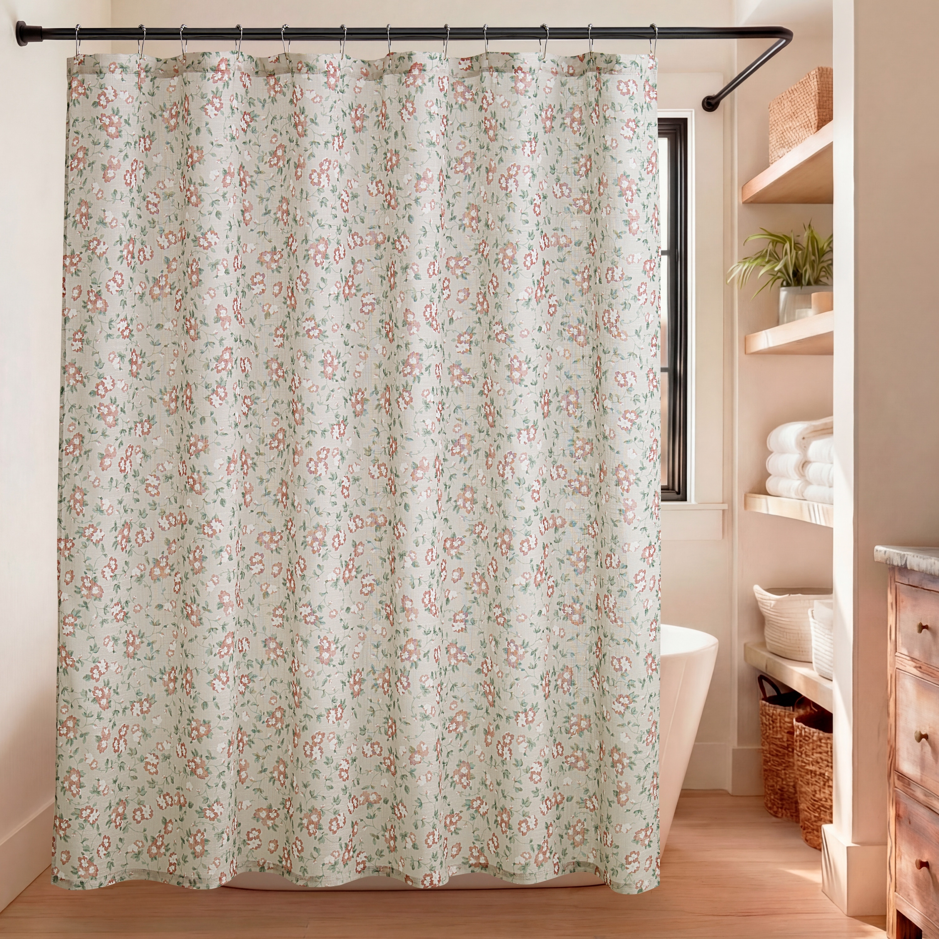 Lucky Brand 70" x 72" Faux Linen Shower Curtain