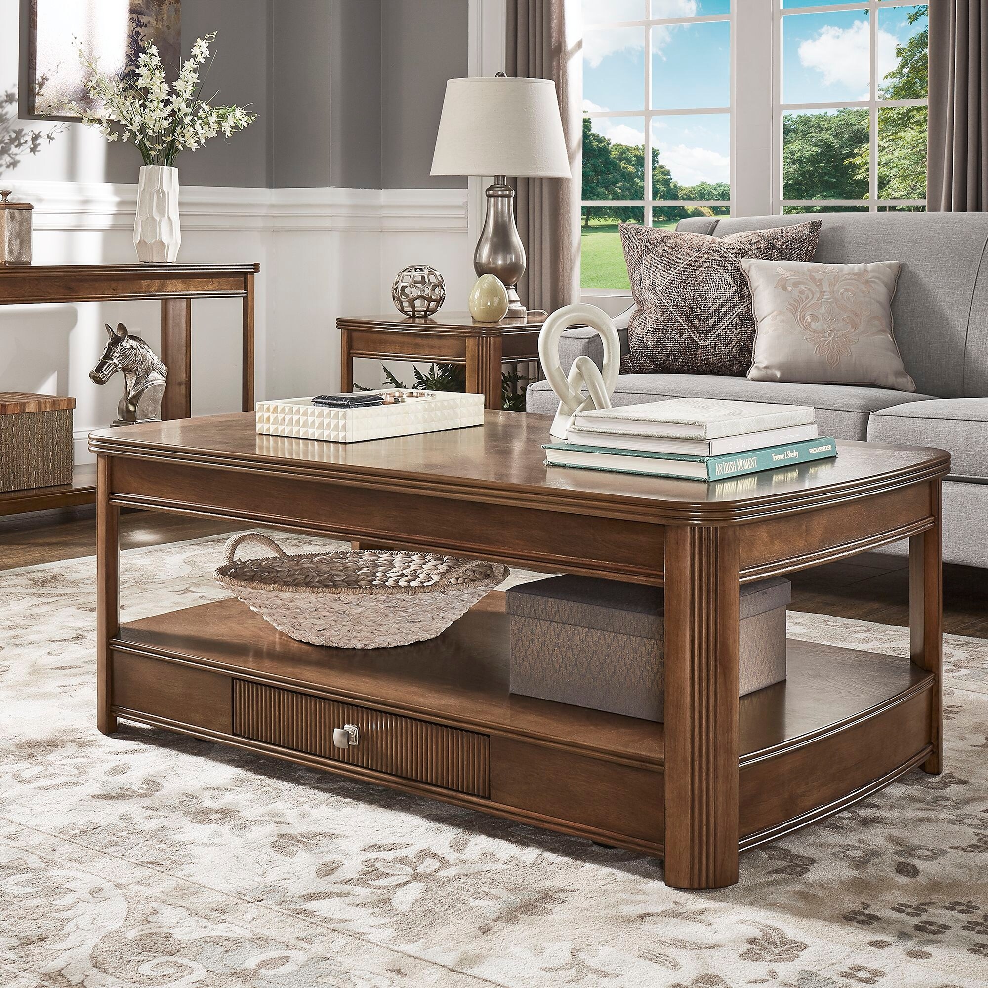 Shop Aaron Walnut Finish Table Set By Inspire Q Modern On Sale