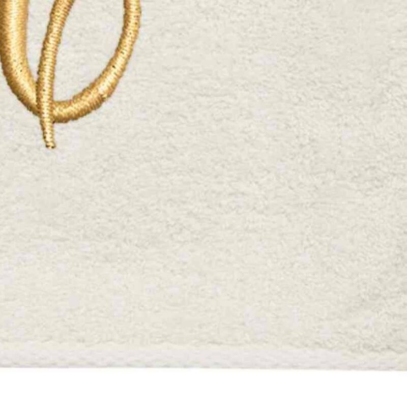 Avanti Linens Ivory/Gold Script Monogram Fingertip Towel Letter M - Fingertip Towel