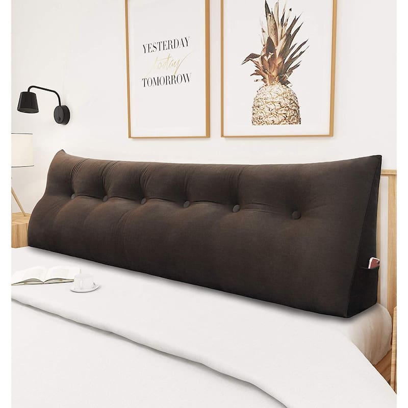 WOWMAX Bed Rest Wedge Bolster Headboard Back Support Pillow Velvet