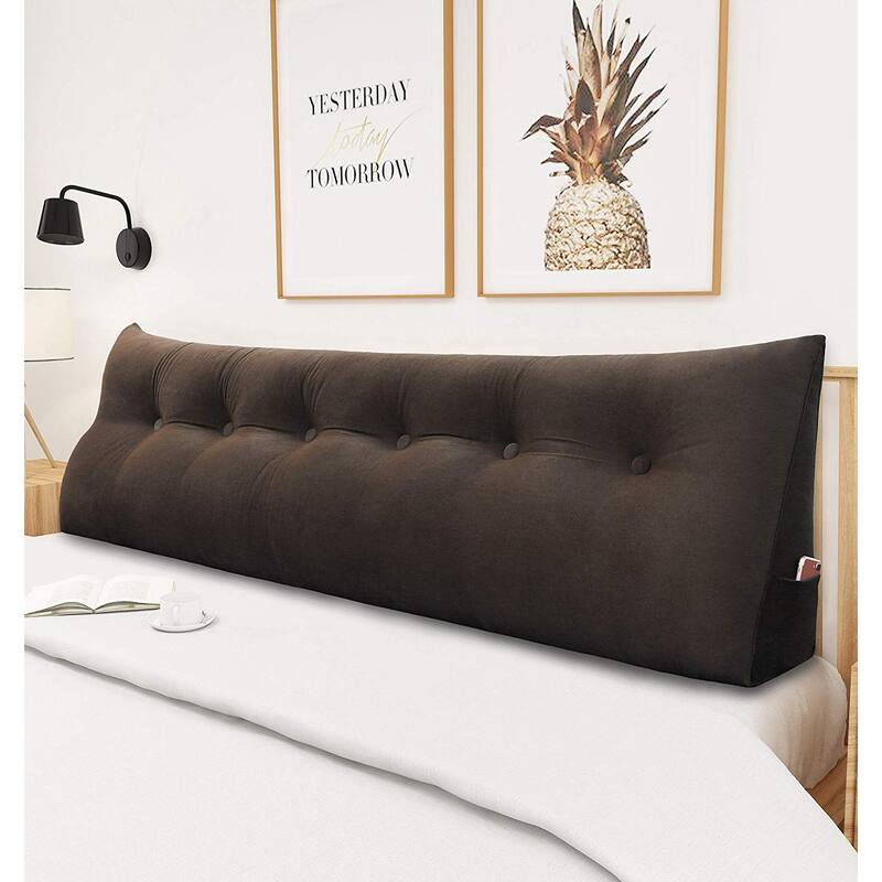 WOWMAX Bed Rest Wedge Bolster Headboard Back Support Pillow Velvet