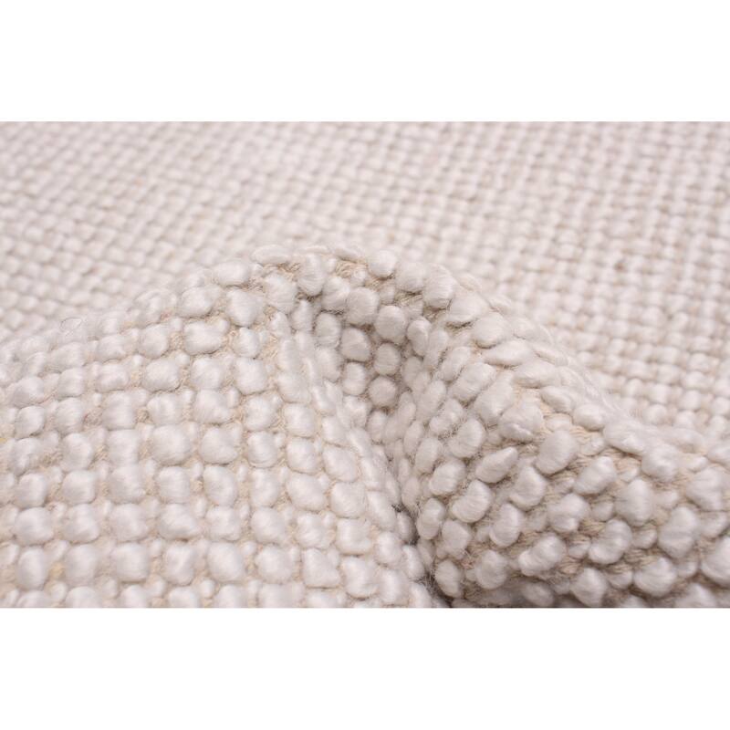 ECARPETGALLERY Braid weave Sienna Cream Wool Rug - 2'2 x 8'0