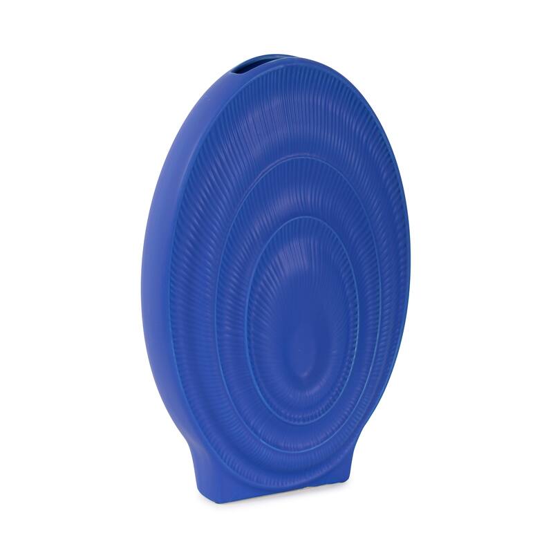 Allan Andrews Radiant Blue Ribbed Ceramic Vase Collection