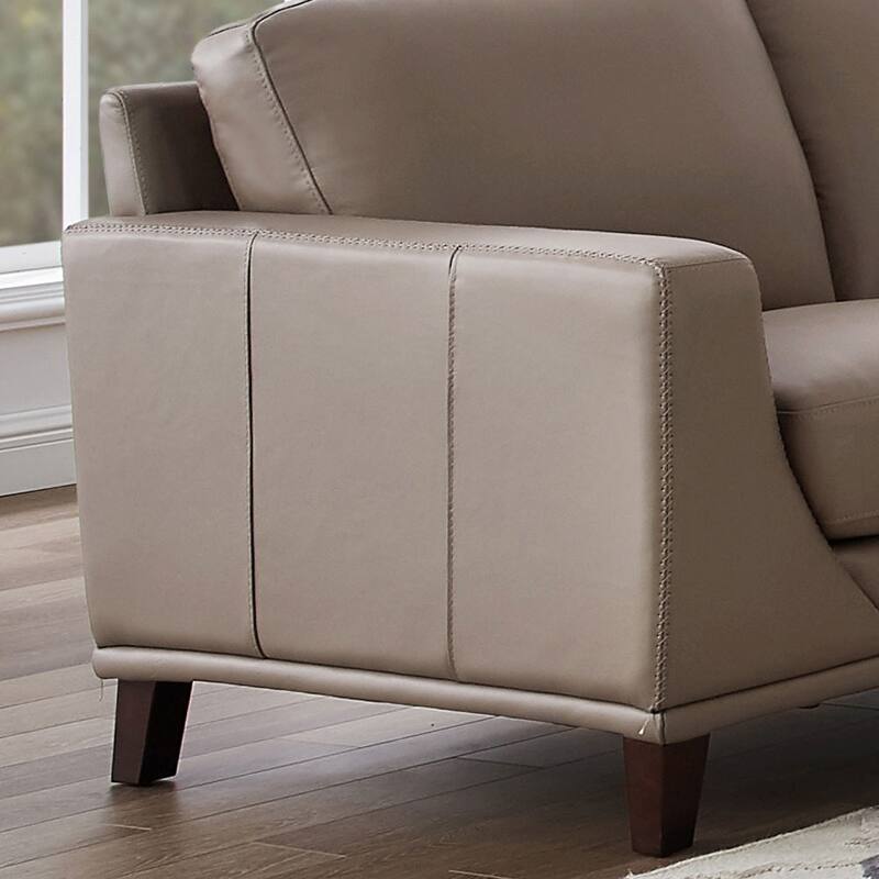 Hydeline Soma Top Grain Leather Loveseat With Feather, Memory Foam and Springs