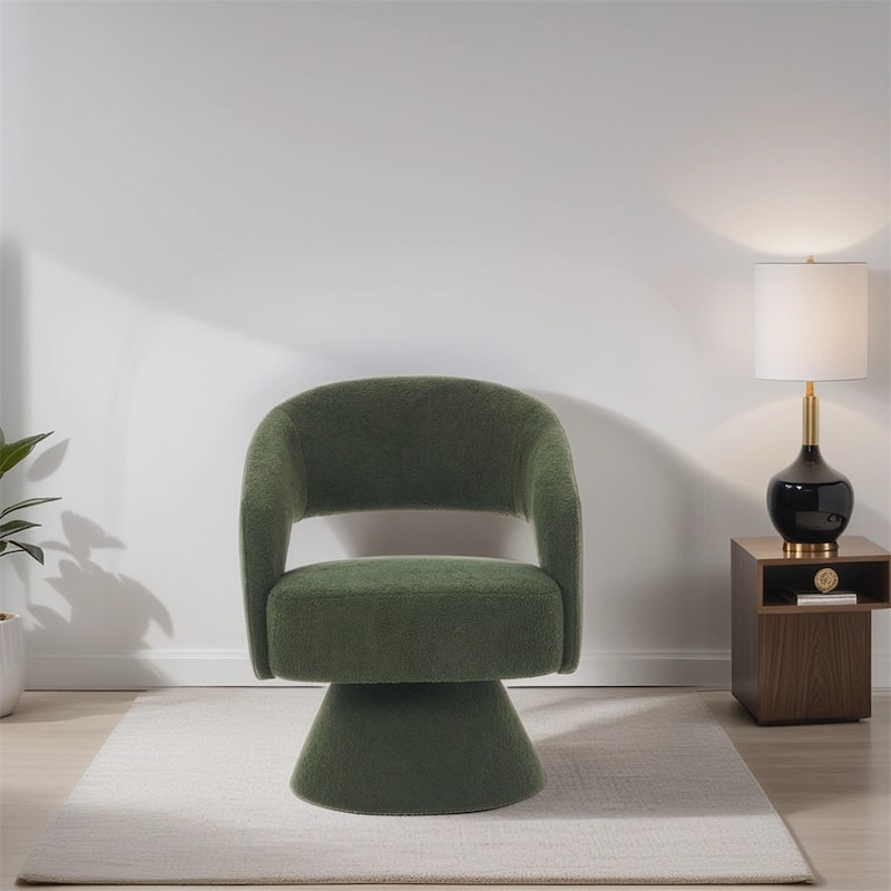 Swivel Accent Chair Armchair,Round Barrel Chair in Fabric,velvet