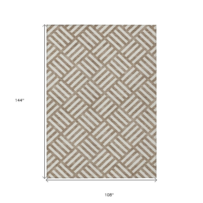 HomeRoots Geometric Transitional Rectangle Outdoor Rug