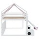 preview thumbnail 12 of 18, Pink Wooden House-shaped Loft Bed Kids Bed with Tent,Full size