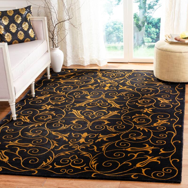 SAFAVIEH Couture Hand-knotted Tibetan Dalgiza Modern Wool Rug - 10' x 14' - Chocolate