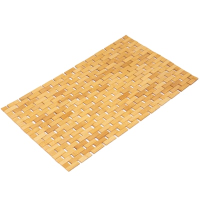 Foldable Bamboo Bath Mat Natural Anti-Slip Rug, Flooring Solution for Stylish Bathroom and Vanity Decor