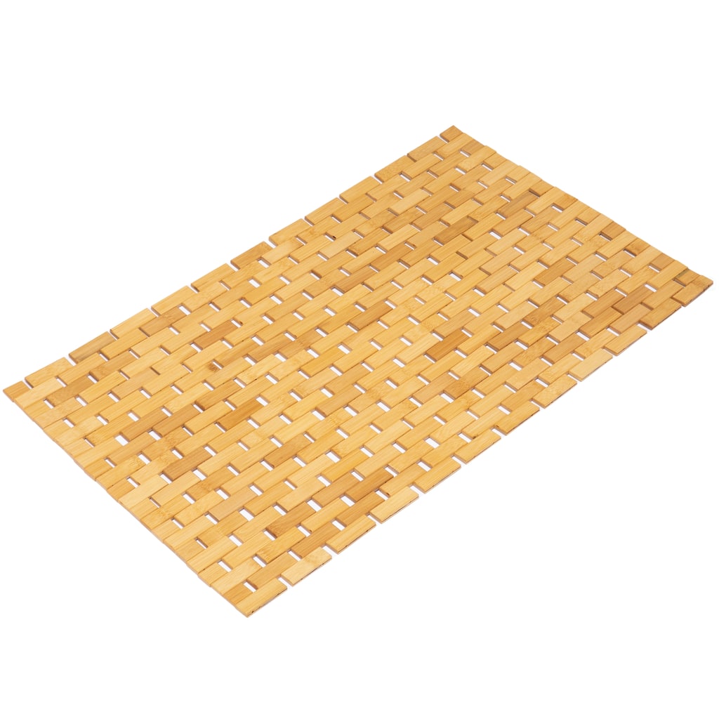 Foldable Bamboo Bath Mat Natural Anti-Slip Rug, Flooring Solution for Stylish Bathroom and Vanity Decor
