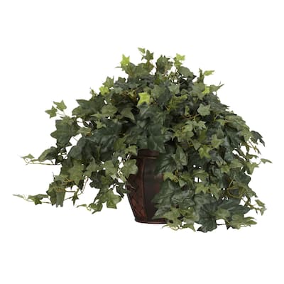 Silk Plant with Vase - Decorative Artificial Flowers for Home Decor - 1.75ft.