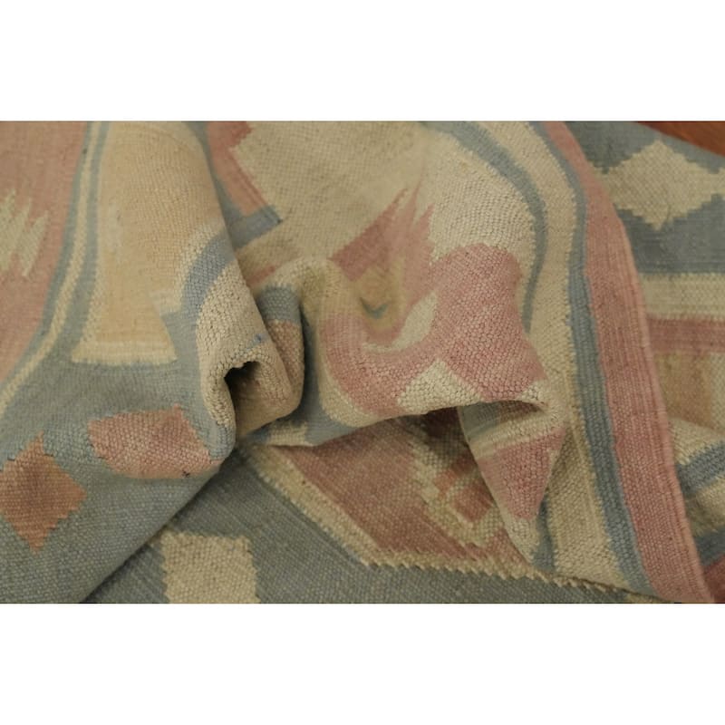 Hand Woven Oriental 100% Wool Carpet Southwestern Tribal Multi-Colored Kilim Area Rug - 6' 1'' X 4' 0''