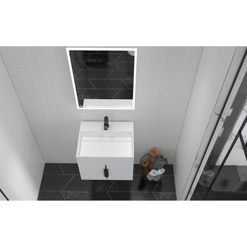Amazon 24" Wall Mounted Bathroom Vanity Set w/ White Top
